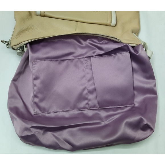 Coach Penelope Beige Pebbled Leather Turnlock Front Pocket Zipper Shoulder Bag - Picture 10 of 16